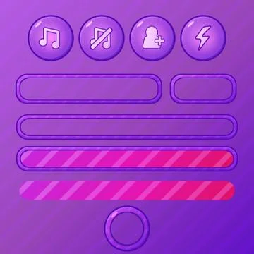 Violet game ui elements イラスト素材