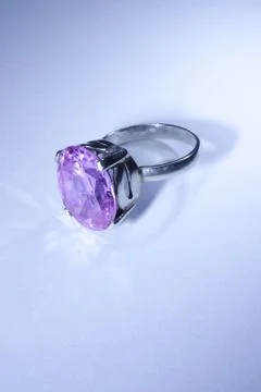 Violet gemstone ring Stock Photos