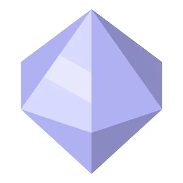 Violet geometric shape resembling a crystal with triangular facets Stock Illustration