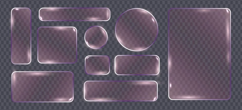 Violet Glassmorphism UI Elements Set Illustration Stock Illustration