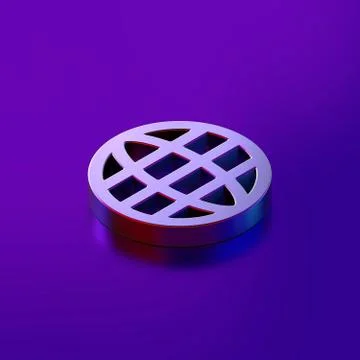 Violet globe icon on purple background Stock Illustration