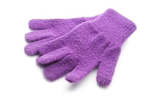 Violet gloves Stock Photos