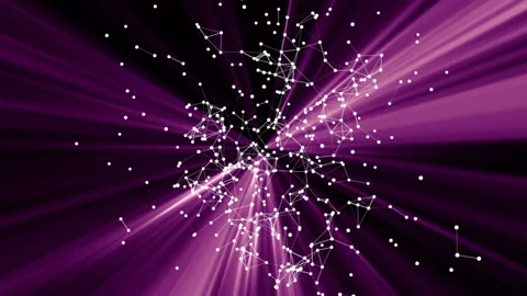 Violet glow from molecular joints.Global Computer Network. Software source code Stock Footage 97253513