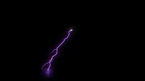 Violet Glowing electric discharge with reflection on the floor. Electricity or Stock Footage 122520792