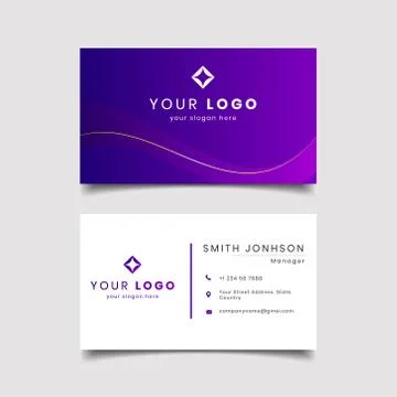 Violet gradient modern creative business card and name card Stock Illustration