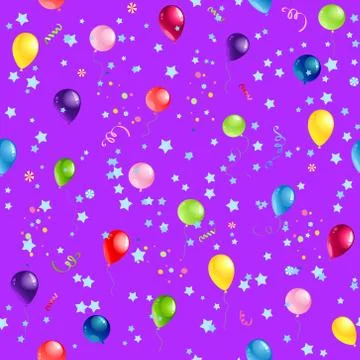 Violet Happy Birthday pattern Stock Illustration