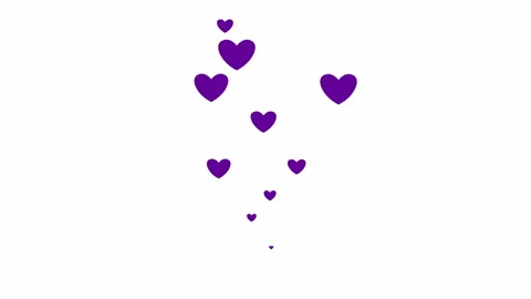 Violet  hearts 2 white Stock Footage 235544428