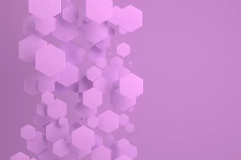 Violet hexagons of random size on violet background Stock Illustration