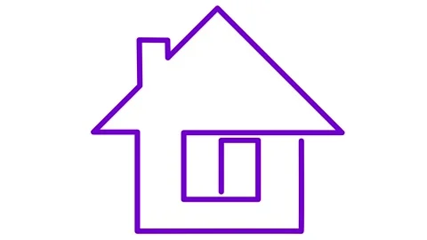 Violet house line white Video stock 262889906