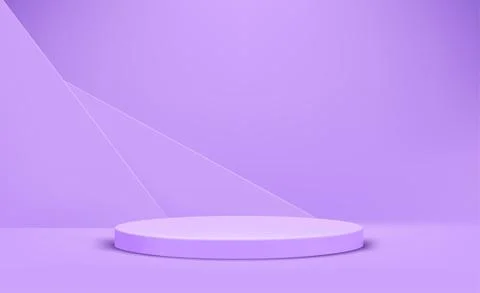 Violet interior with podium. Vector 3d illustration Иллюстрация