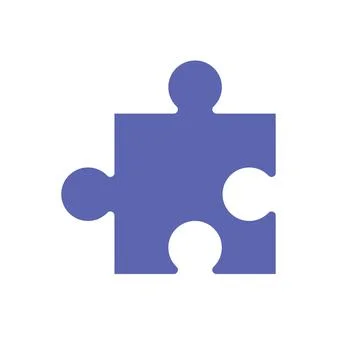 Violet jigsaw puzzle piece Stock Illustration