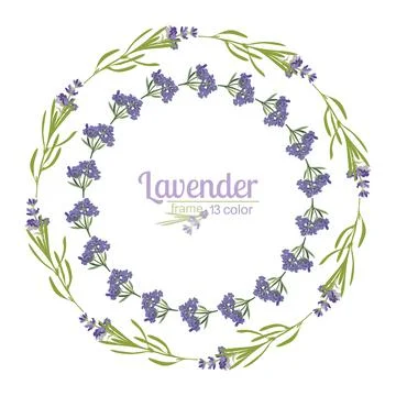 Violet Lavender beautiful floral frames template in Stock Illustration