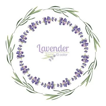 Violet Lavender beautiful floral frames template in Stock-Illustration