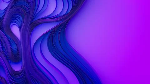 Violet layers of cloth or paper warping. Abstract fabric twist. 3d render Stock Illustration