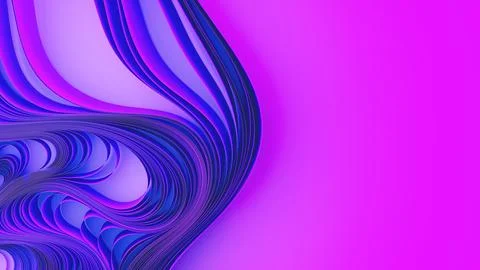 Violet layers of cloth or paper warping. Abstract fabric twist. 3d render Stock Illustration
