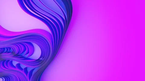 Violet layers of cloth or paper warping. Abstract fabric twist. 3d render Stock Illustration