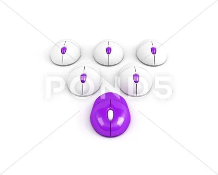 Violet leading computer mouse leadership concept Stock Illustration