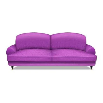 Violet leather sofa icon, realistic style Stock Illustration