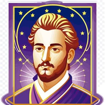 Violet light glow flame St Germain illustration holy spiritual Stock Illustration