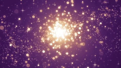 Violet light shine particles bokeh, holiday concept. Christmas animated gold  Video stock 82450783