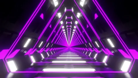 Violet Lights Tunnel Loop Stock Footage 260702520