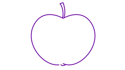 Violet line apple white Stock Footage 281555204