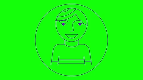 Violet line boy green Stock Footage 297545641