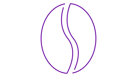 Violet line coffee bean white Stock Footage 276992938