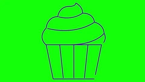 Violet line cupcake green Stock Footage 275641010