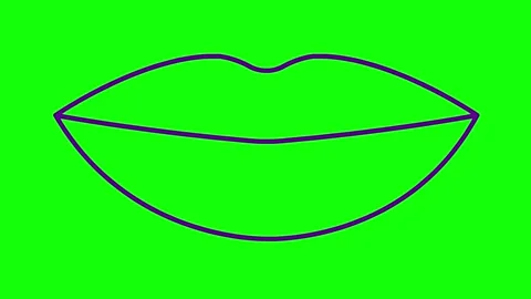 Violet line lips green Stock Footage 256795960