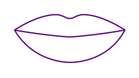 Violet line lips white Stock Footage 256795985