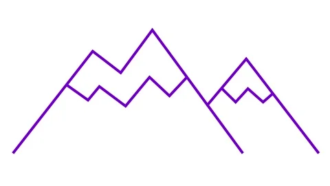 Violet line mountain white Video stock 293457198