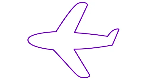 Violet line plane white Stock Footage 264566378