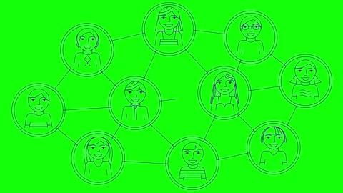 Violet line teamwork green Stock Footage 297604834