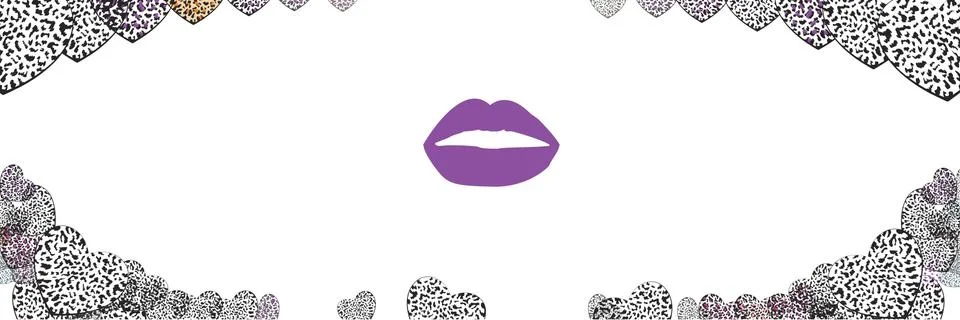 Violet lips Stock Illustration