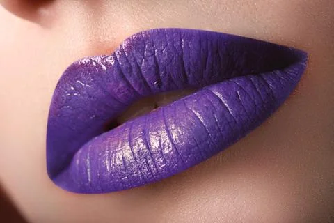 Violet lipstick Stock Photos