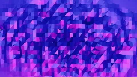 Violet low poly waving surface as geometric grid. Violet geometric vibrating Stock Footage 77034435