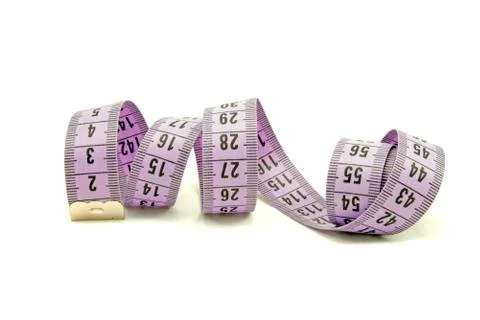 Violet measuring tape Foto stock