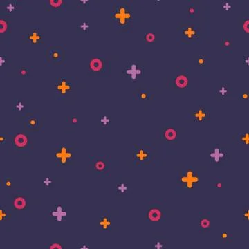 Violet memphis seamless pattern 80s - 90s style. Stock Illustration