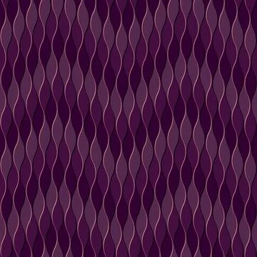 Violet metallic  seamless pattern with vertical curvy  lines.  Stock Illustration
