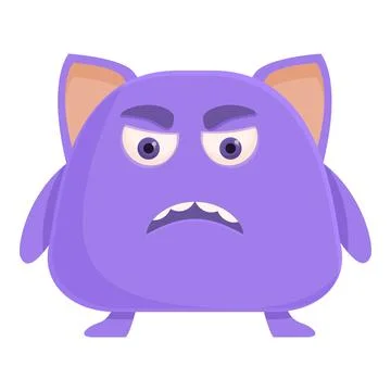Violet monster icon cartoon vector. Gremlin cute kind Stock Illustration
