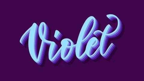 Violet Name Vector Colored Shadows Ilustração Stock