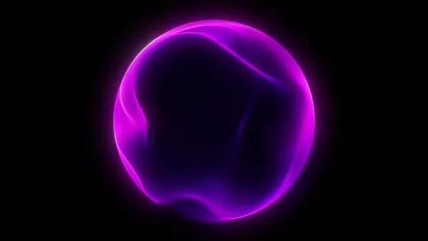 Violet neon flowing sphere with dynamic wave distortion glowing abstract di.. Видео 333212421