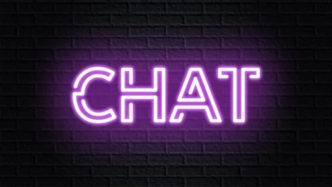 Violet neon video animation chat Stock Footage 120792586