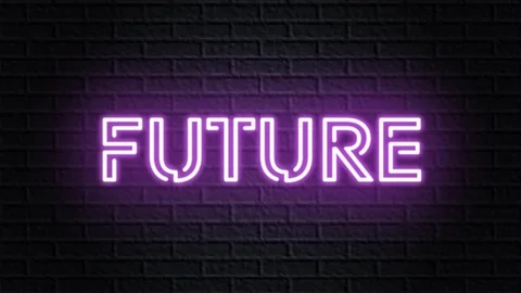 Violet neon video animation future Stock Footage 120489620