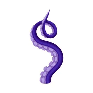 Violet octopus tentacles with a noose on the end. Vector illustration on white Stock Illustration