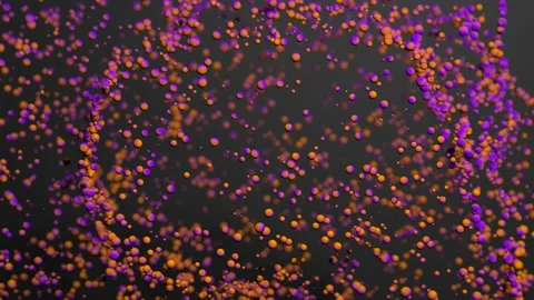 Violet orange abstract particles pulsating 4K background Stock Footage 193704312