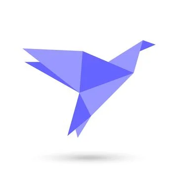 Violet Origami bird vector icon. filled flat sign for mobile concept and we.. Stock Illustration