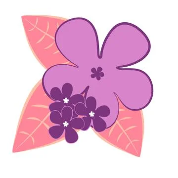 Violet pansy flower vector object Stock Illustration