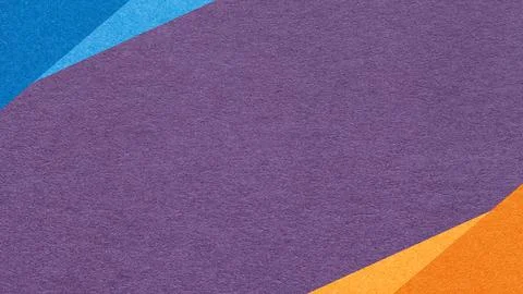 Violet paper texture background with blue orange geometric corners gradient.. Stock Photos